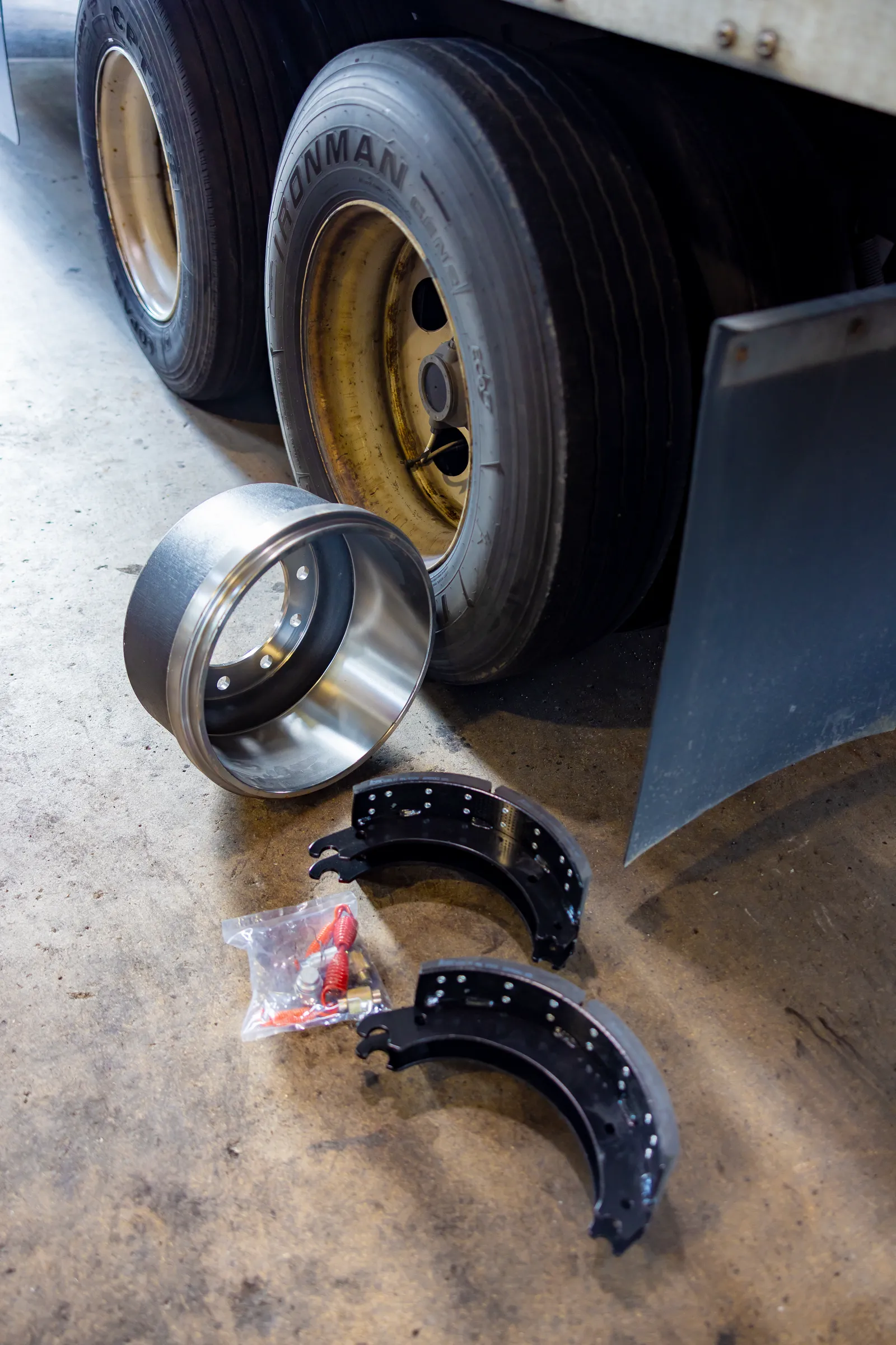 Truck Shark technicians working in the Long Grove shop