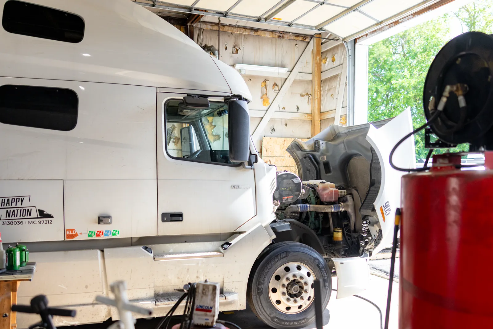 Truck Shark technicians working in the Long Grove shop